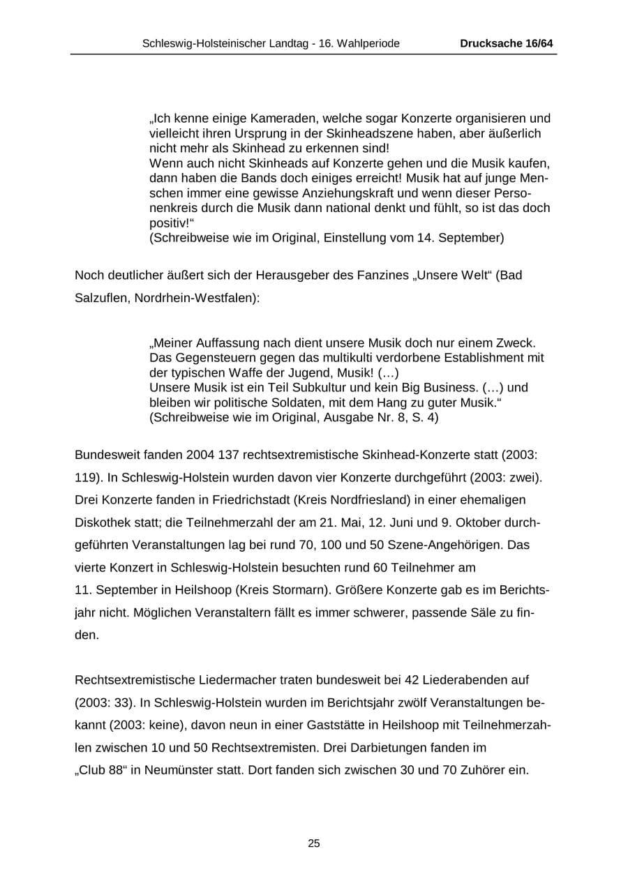 Seite 25 des Verfassungsschutzbericht 2004 Schleswig-Holstein