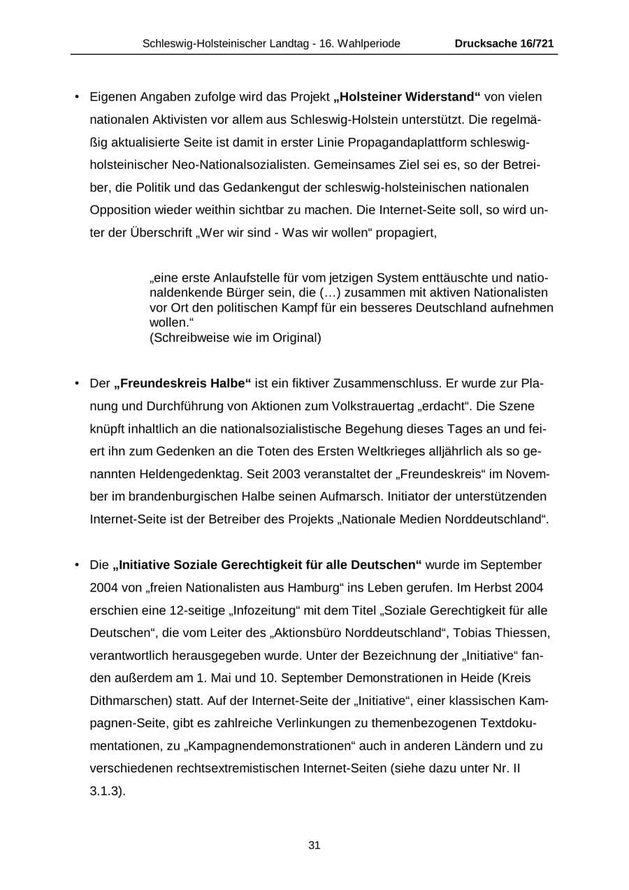 Seite 31 des Verfassungsschutzbericht 2005 Schleswig-Holstein