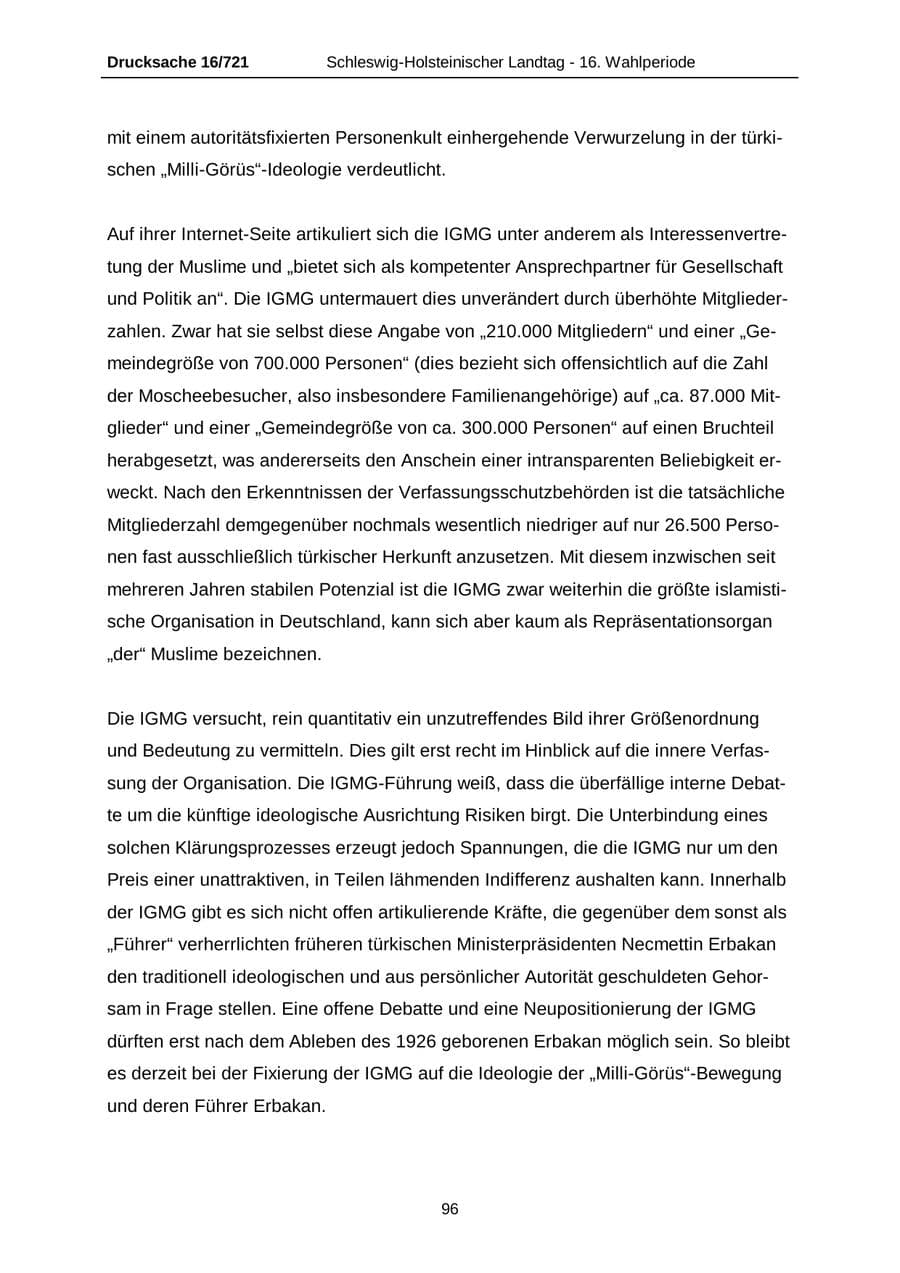 Seite 96 des Verfassungsschutzbericht 2005 Schleswig-Holstein