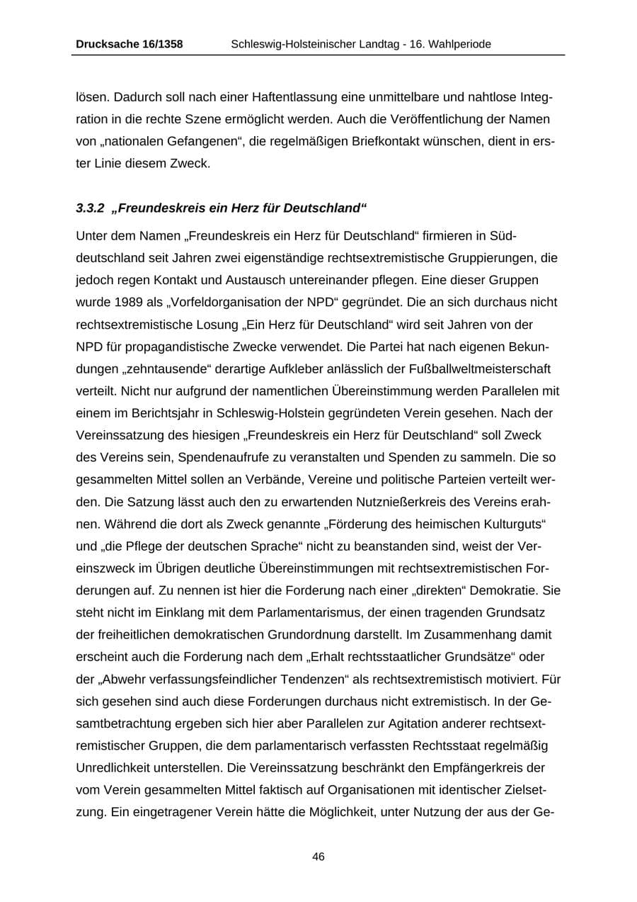 Seite 46 des Verfassungsschutzbericht 2006 Schleswig-Holstein