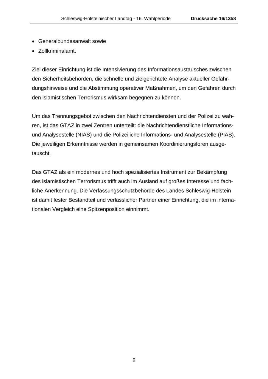 Seite 9 des Verfassungsschutzbericht 2006 Schleswig-Holstein
