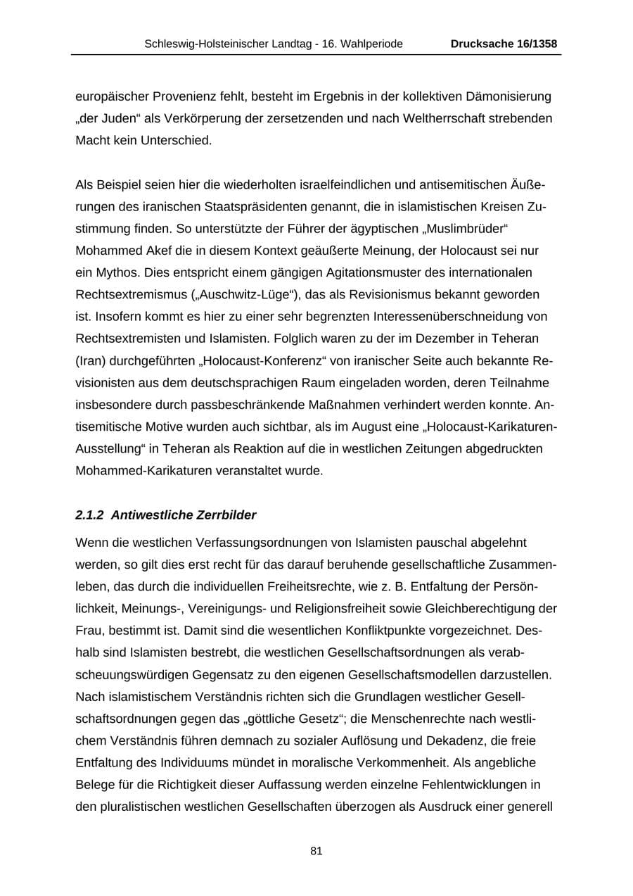 Seite 81 des Verfassungsschutzbericht 2006 Schleswig-Holstein