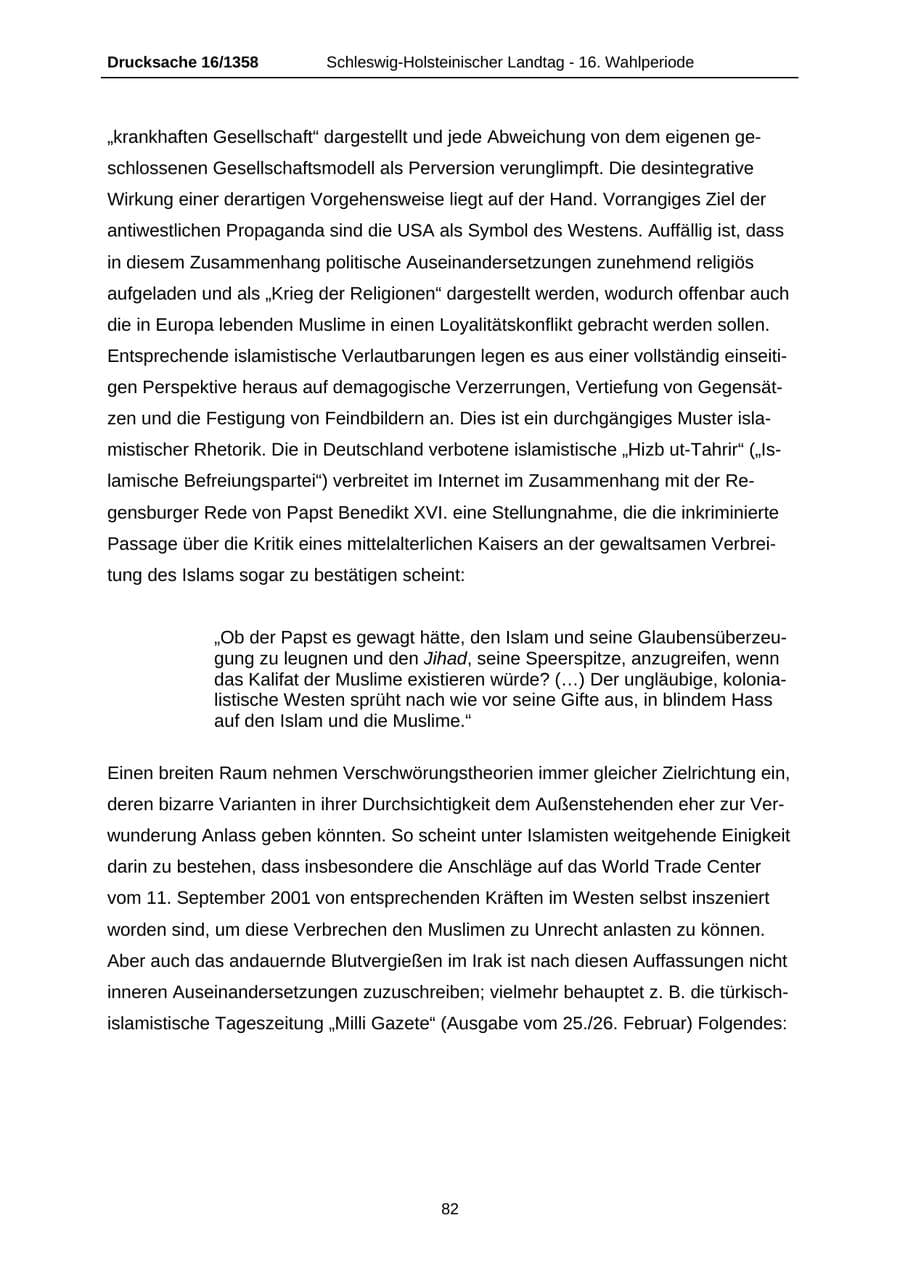 Seite 82 des Verfassungsschutzbericht 2006 Schleswig-Holstein