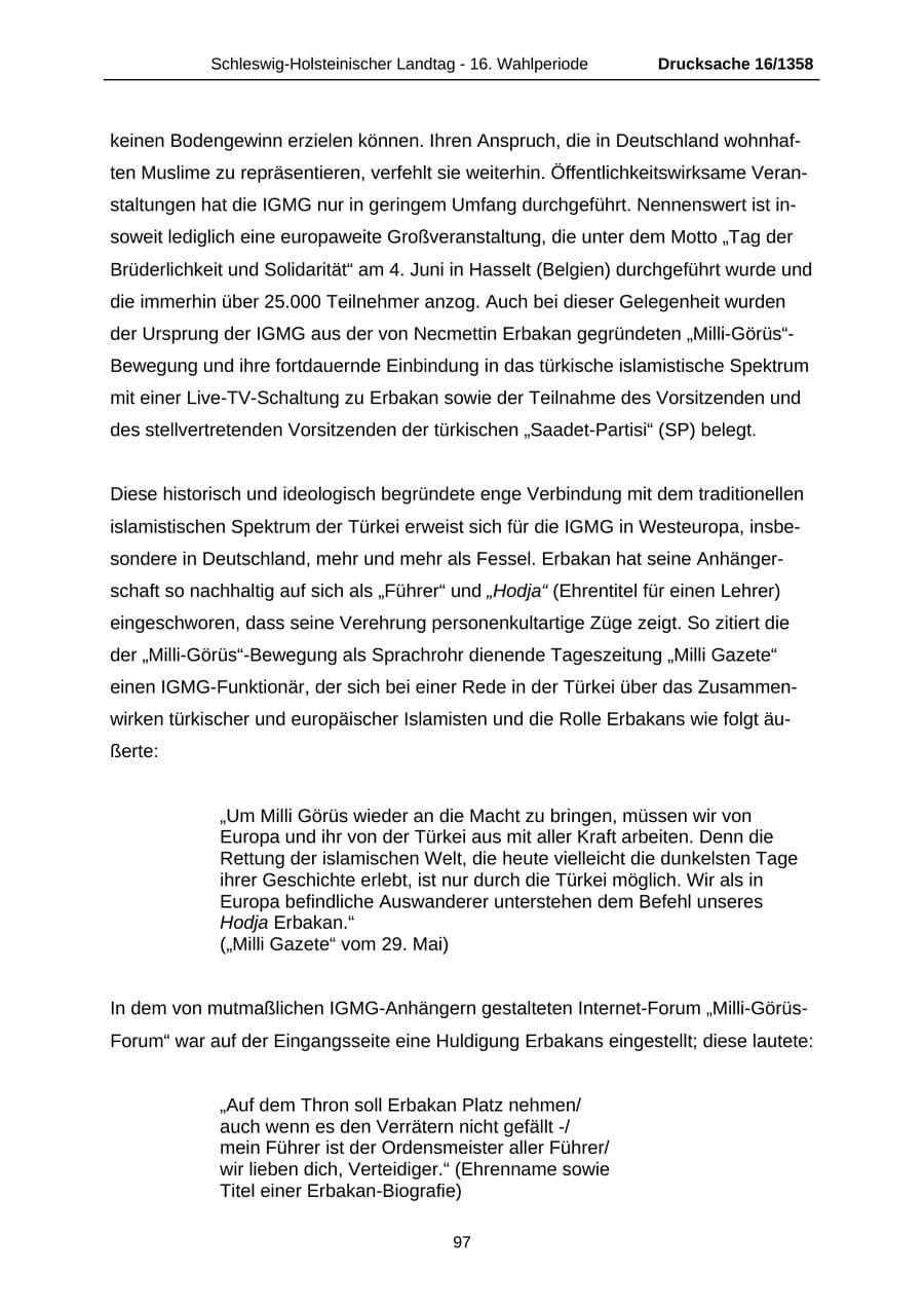 Seite 97 des Verfassungsschutzbericht 2006 Schleswig-Holstein