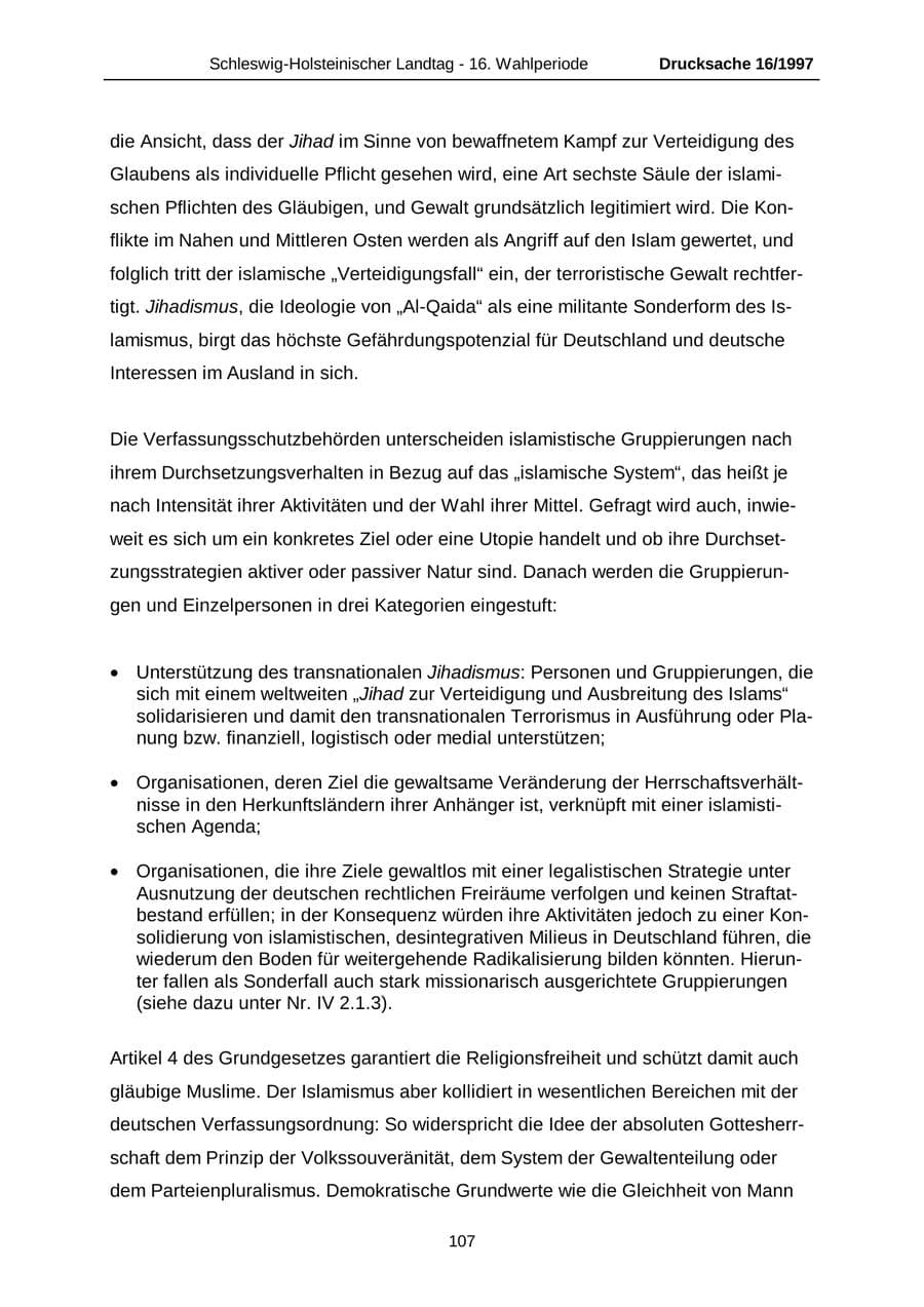 Seite 107 des Verfassungsschutzbericht 2007 Schleswig-Holstein