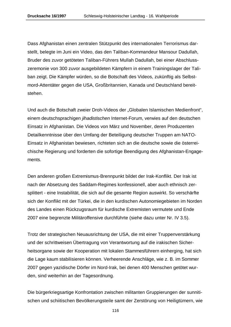 Seite 116 des Verfassungsschutzbericht 2007 Schleswig-Holstein
