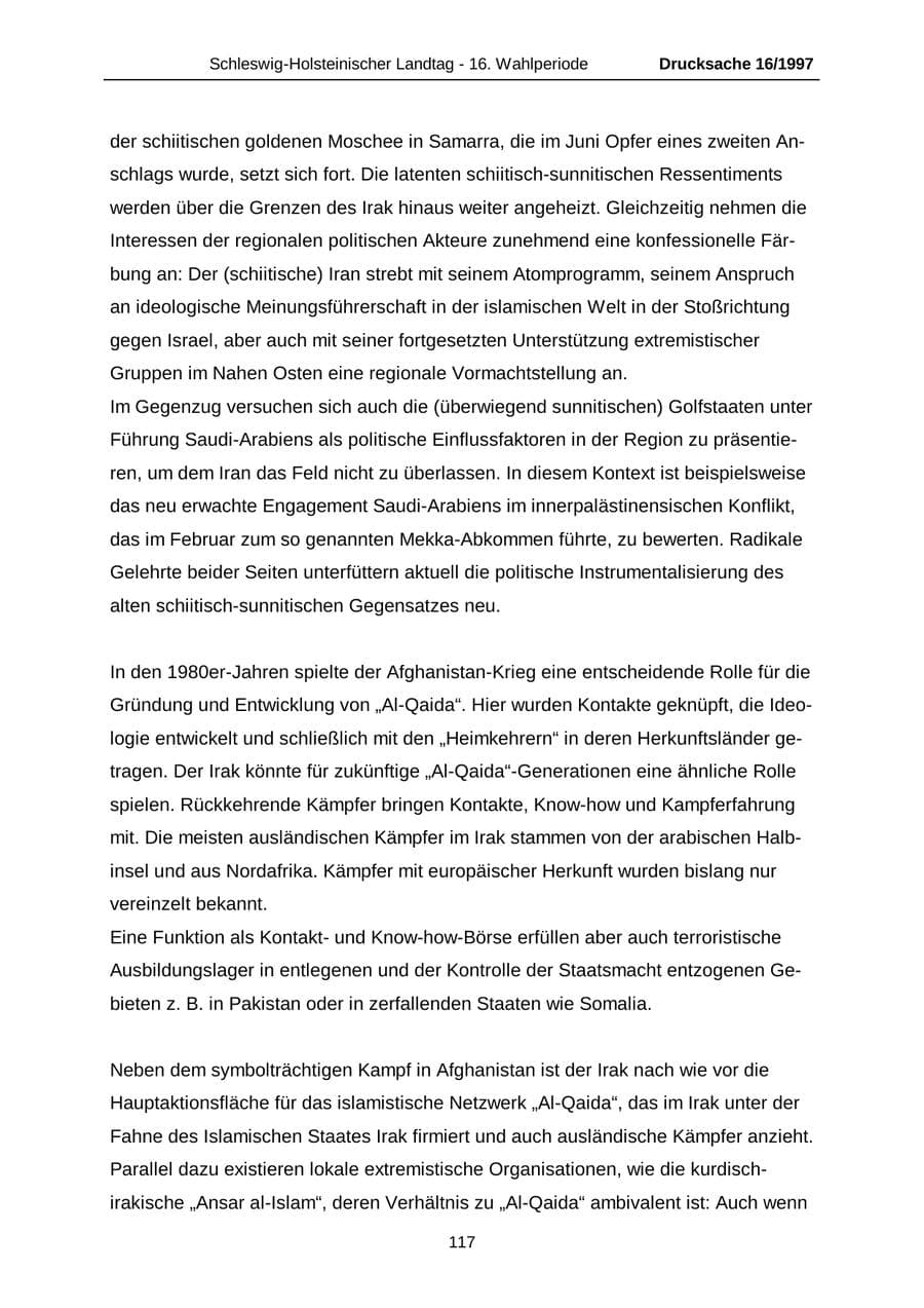 Seite 117 des Verfassungsschutzbericht 2007 Schleswig-Holstein