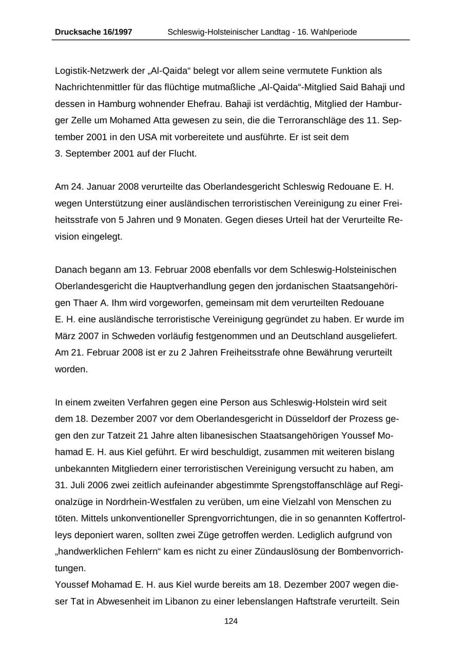 Seite 124 des Verfassungsschutzbericht 2007 Schleswig-Holstein