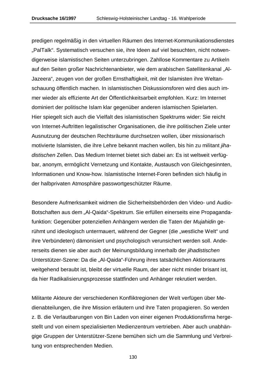 Seite 130 des Verfassungsschutzbericht 2007 Schleswig-Holstein