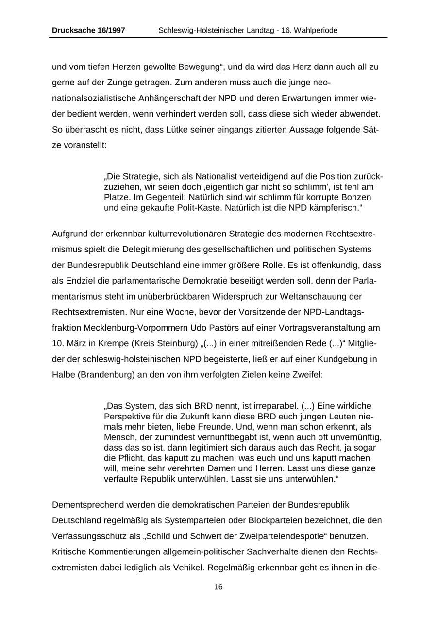 Seite 16 des Verfassungsschutzbericht 2007 Schleswig-Holstein
