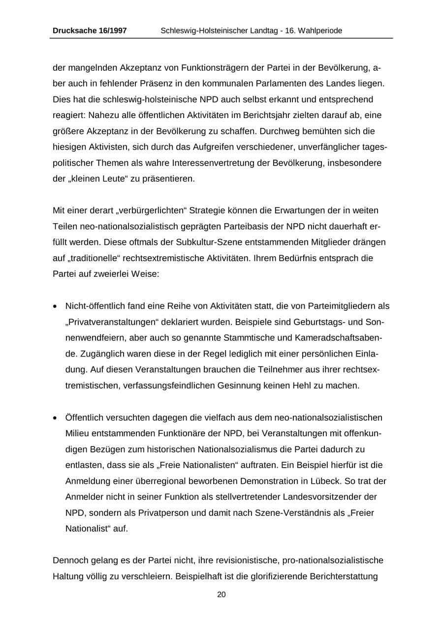 Seite 20 des Verfassungsschutzbericht 2007 Schleswig-Holstein