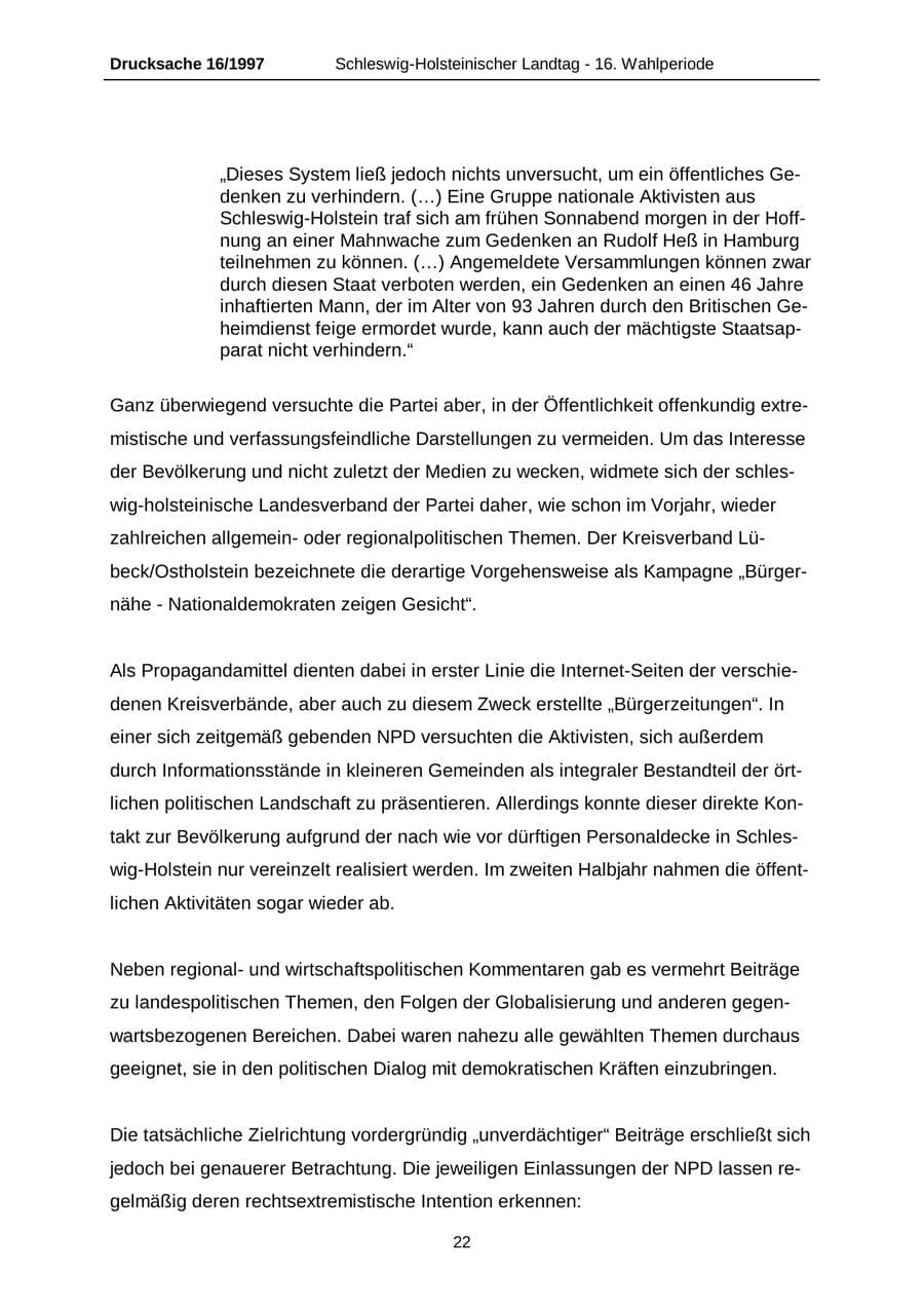 Seite 22 des Verfassungsschutzbericht 2007 Schleswig-Holstein