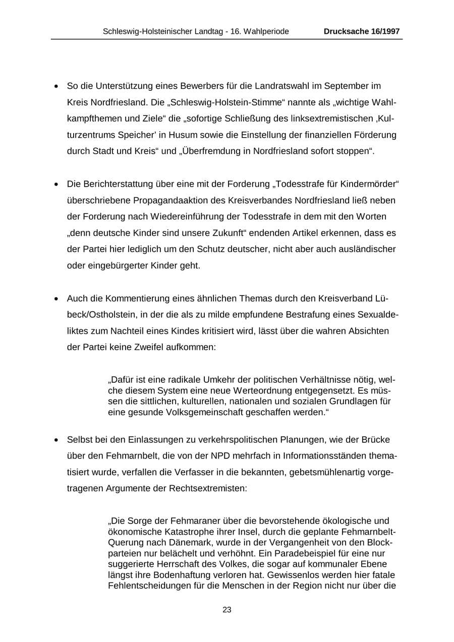 Seite 23 des Verfassungsschutzbericht 2007 Schleswig-Holstein