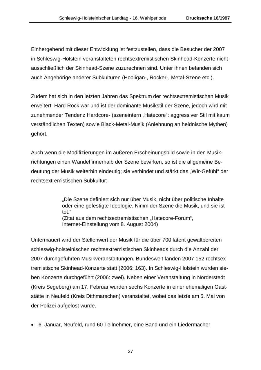 Seite 27 des Verfassungsschutzbericht 2007 Schleswig-Holstein