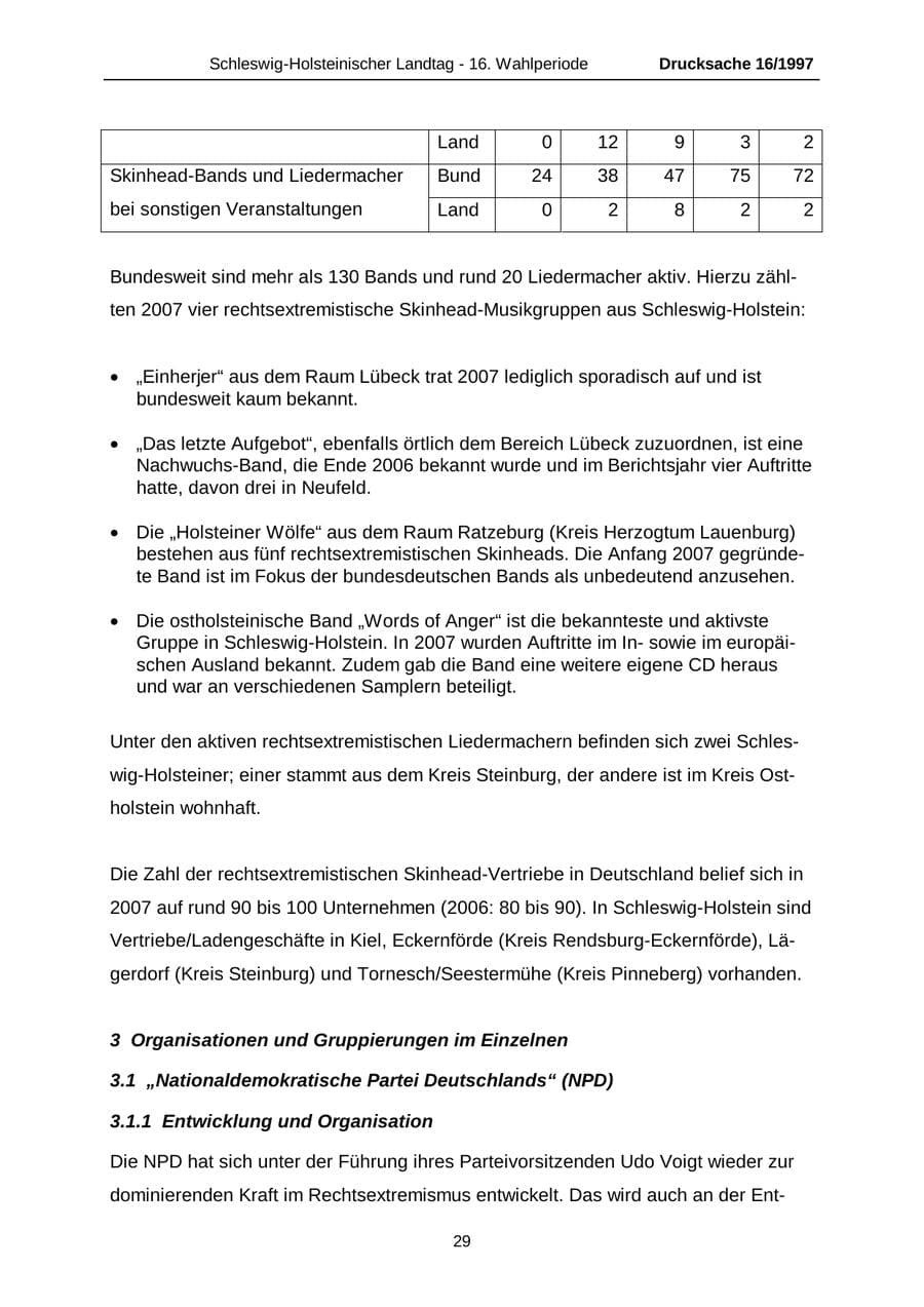 Seite 29 des Verfassungsschutzbericht 2007 Schleswig-Holstein