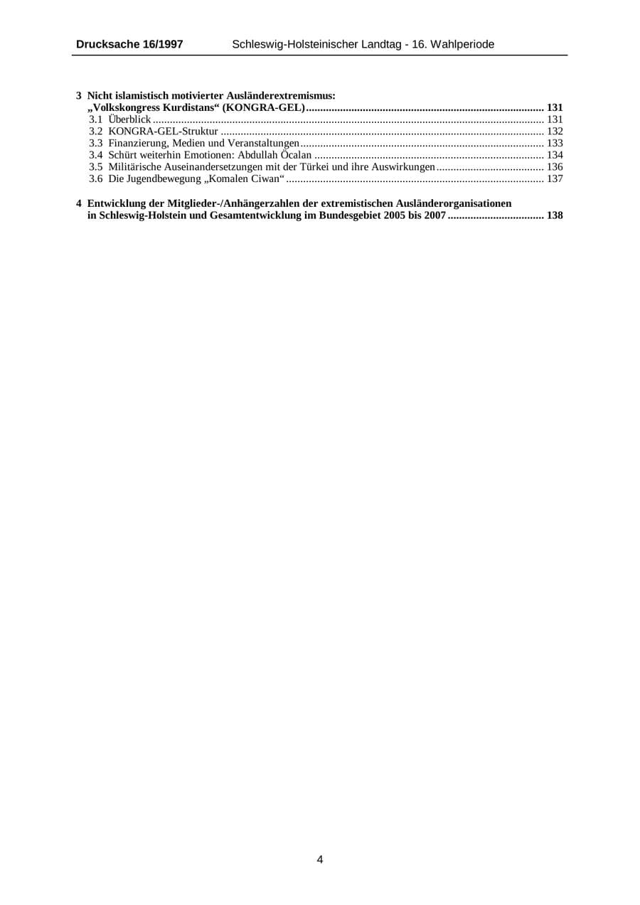 Seite 4 des Verfassungsschutzbericht 2007 Schleswig-Holstein