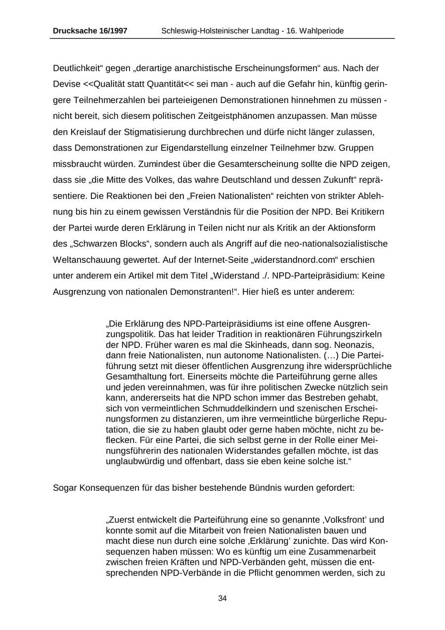Seite 34 des Verfassungsschutzbericht 2007 Schleswig-Holstein