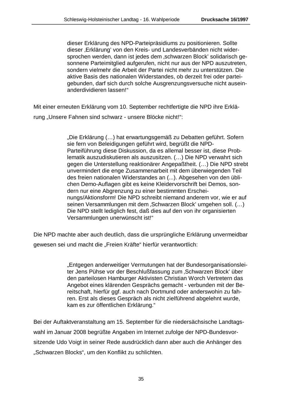 Seite 35 des Verfassungsschutzbericht 2007 Schleswig-Holstein
