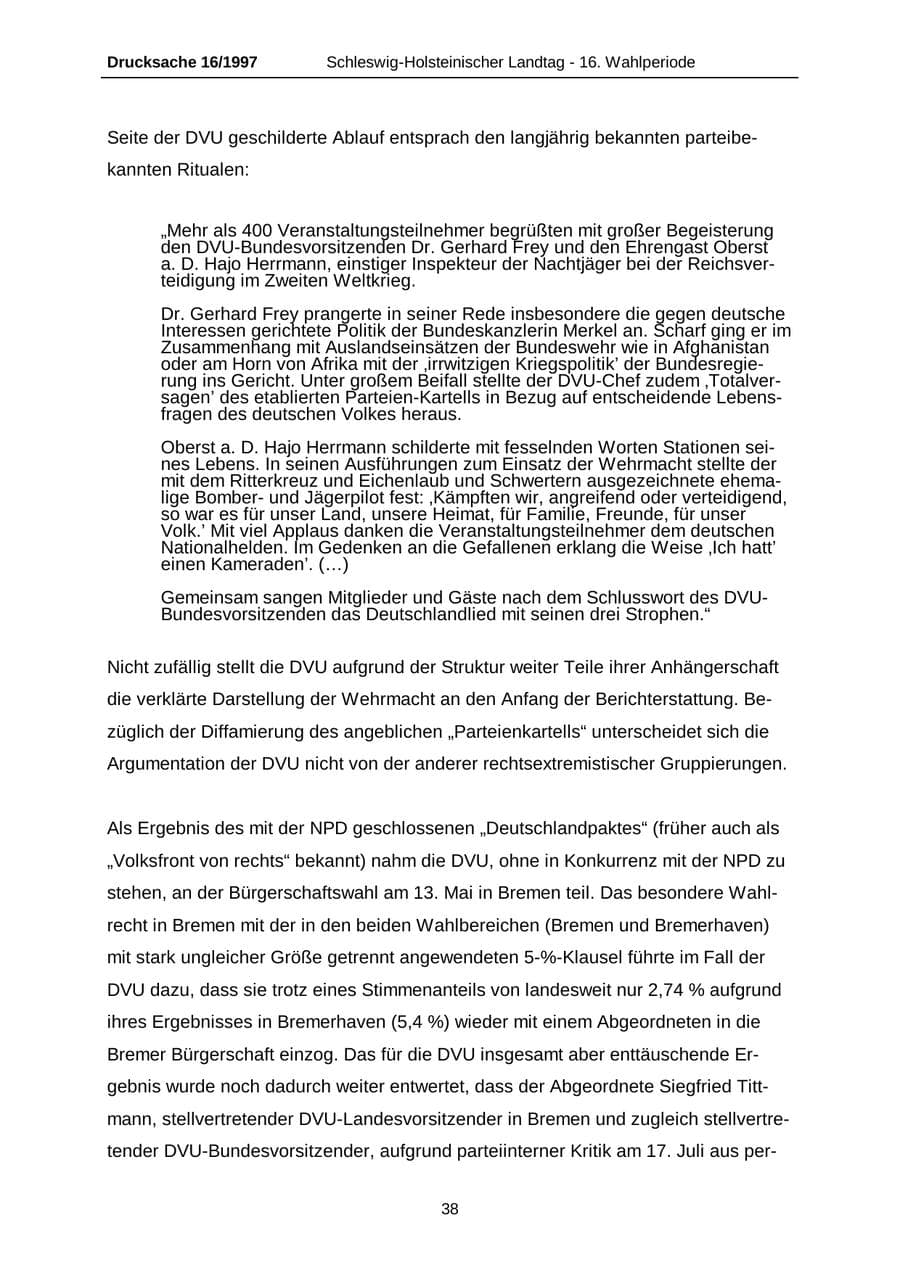 Seite 38 des Verfassungsschutzbericht 2007 Schleswig-Holstein