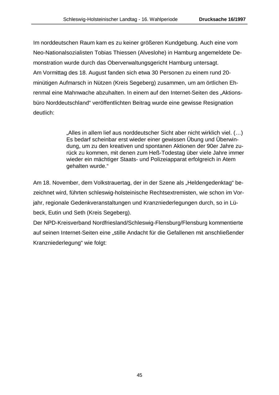 Seite 45 des Verfassungsschutzbericht 2007 Schleswig-Holstein