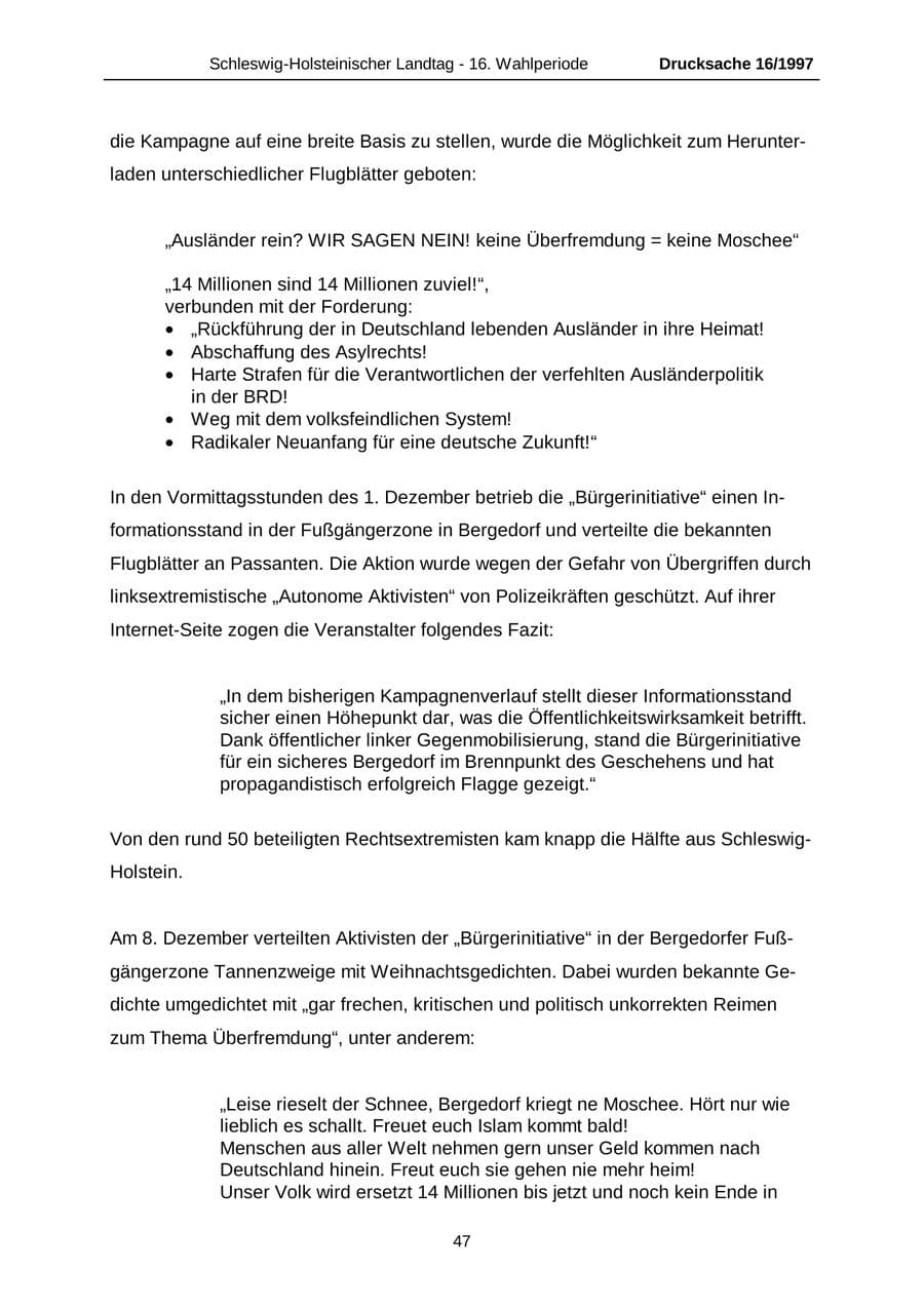 Seite 47 des Verfassungsschutzbericht 2007 Schleswig-Holstein