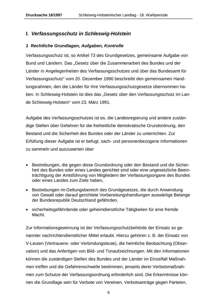 Seite 6 des Verfassungsschutzbericht 2007 Schleswig-Holstein