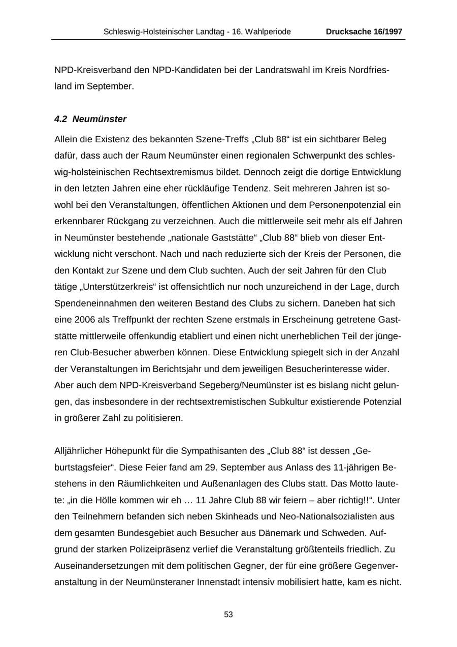 Seite 53 des Verfassungsschutzbericht 2007 Schleswig-Holstein