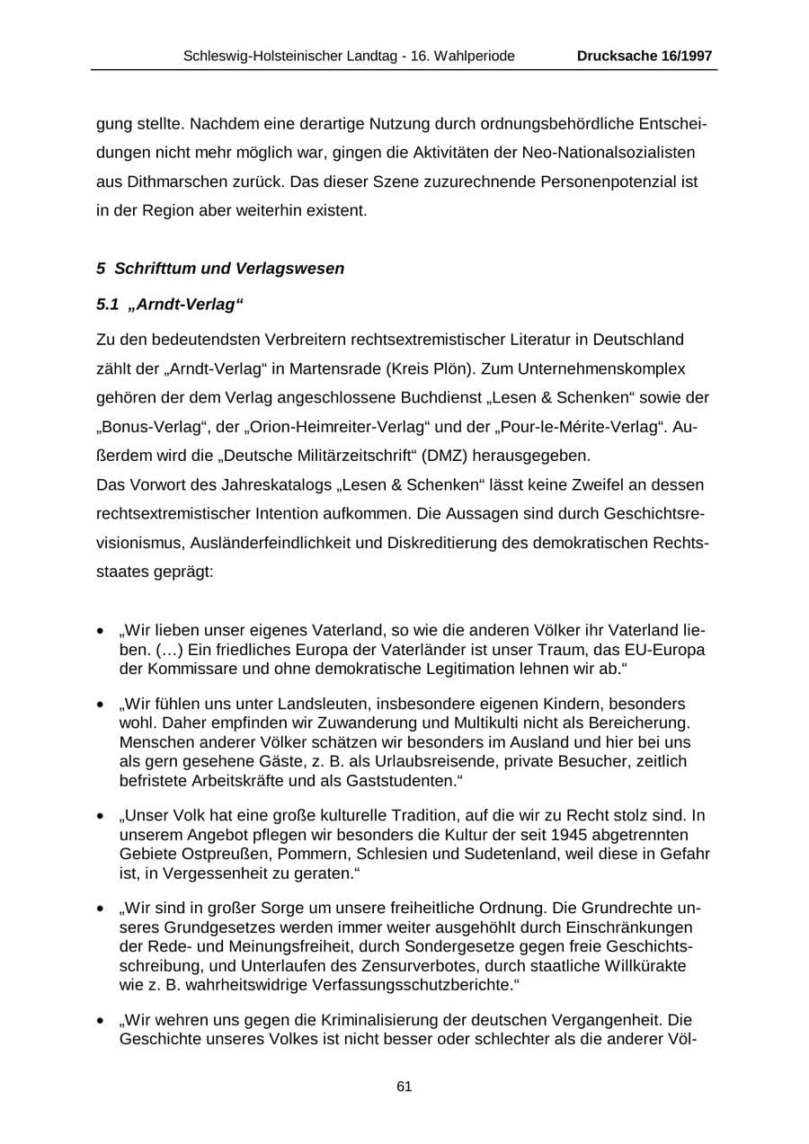 Seite 61 des Verfassungsschutzbericht 2007 Schleswig-Holstein