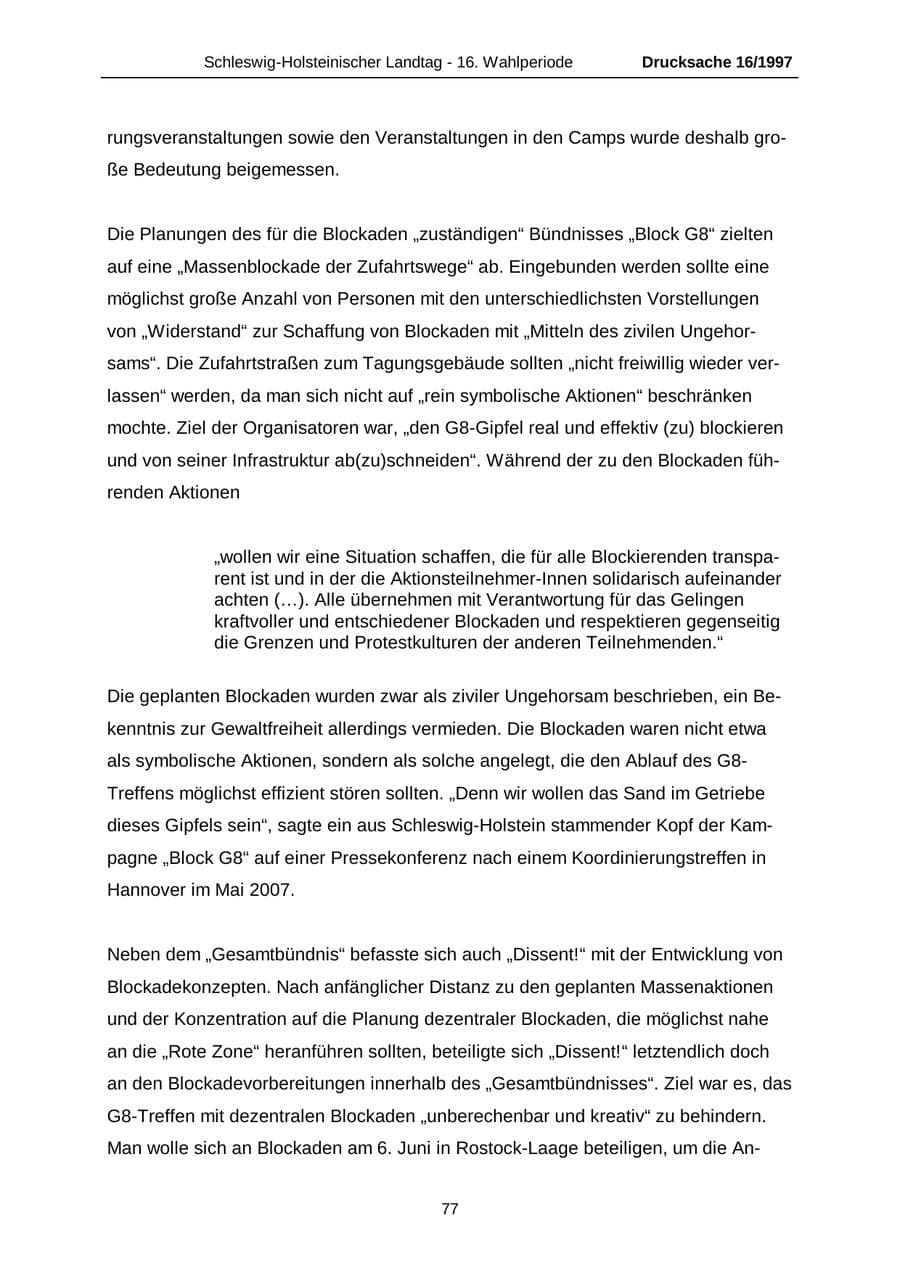 Seite 77 des Verfassungsschutzbericht 2007 Schleswig-Holstein