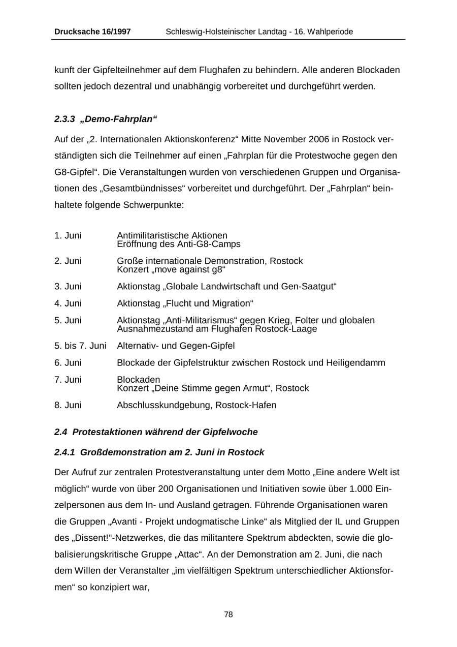Seite 78 des Verfassungsschutzbericht 2007 Schleswig-Holstein