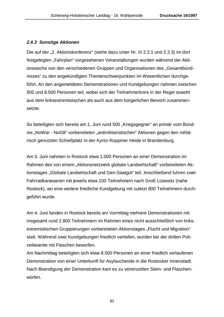 Seite 81 des Verfassungsschutzbericht 2007 Schleswig-Holstein