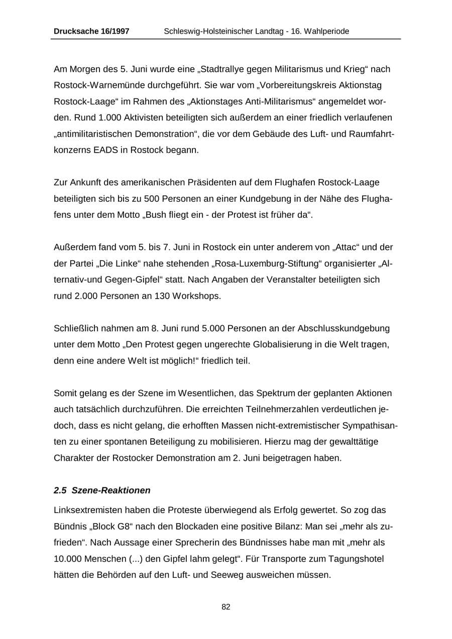 Seite 82 des Verfassungsschutzbericht 2007 Schleswig-Holstein