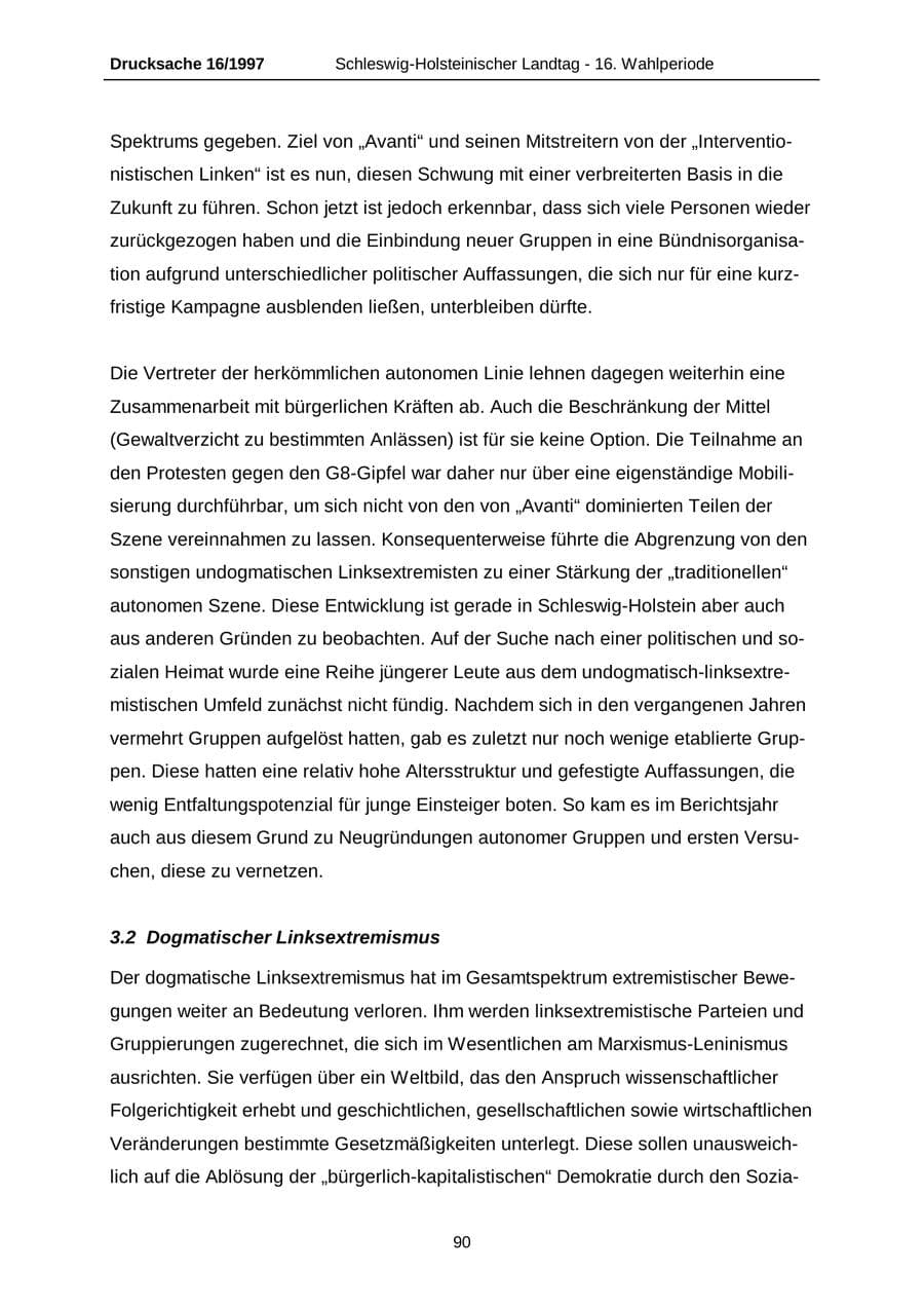 Seite 90 des Verfassungsschutzbericht 2007 Schleswig-Holstein