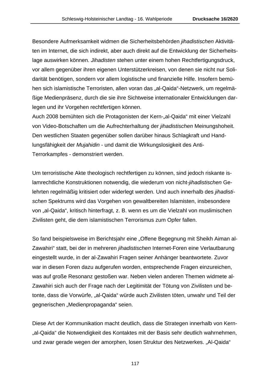 Seite 117 des Verfassungsschutzbericht 2008 Schleswig-Holstein