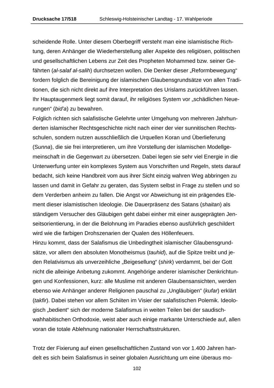 Seite 102 des Verfassungsschutzbericht 2009 Schleswig-Holstein