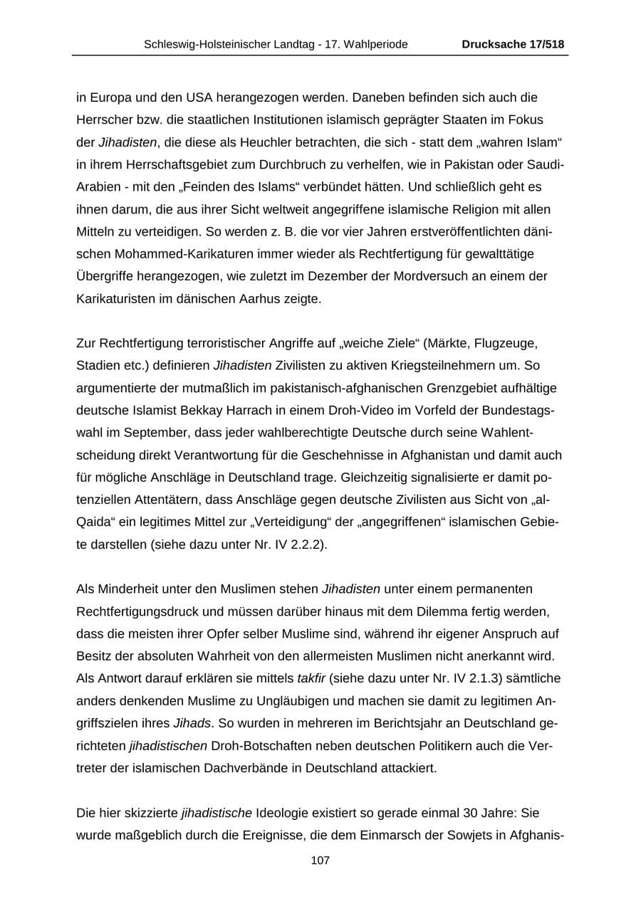 Seite 107 des Verfassungsschutzbericht 2009 Schleswig-Holstein
