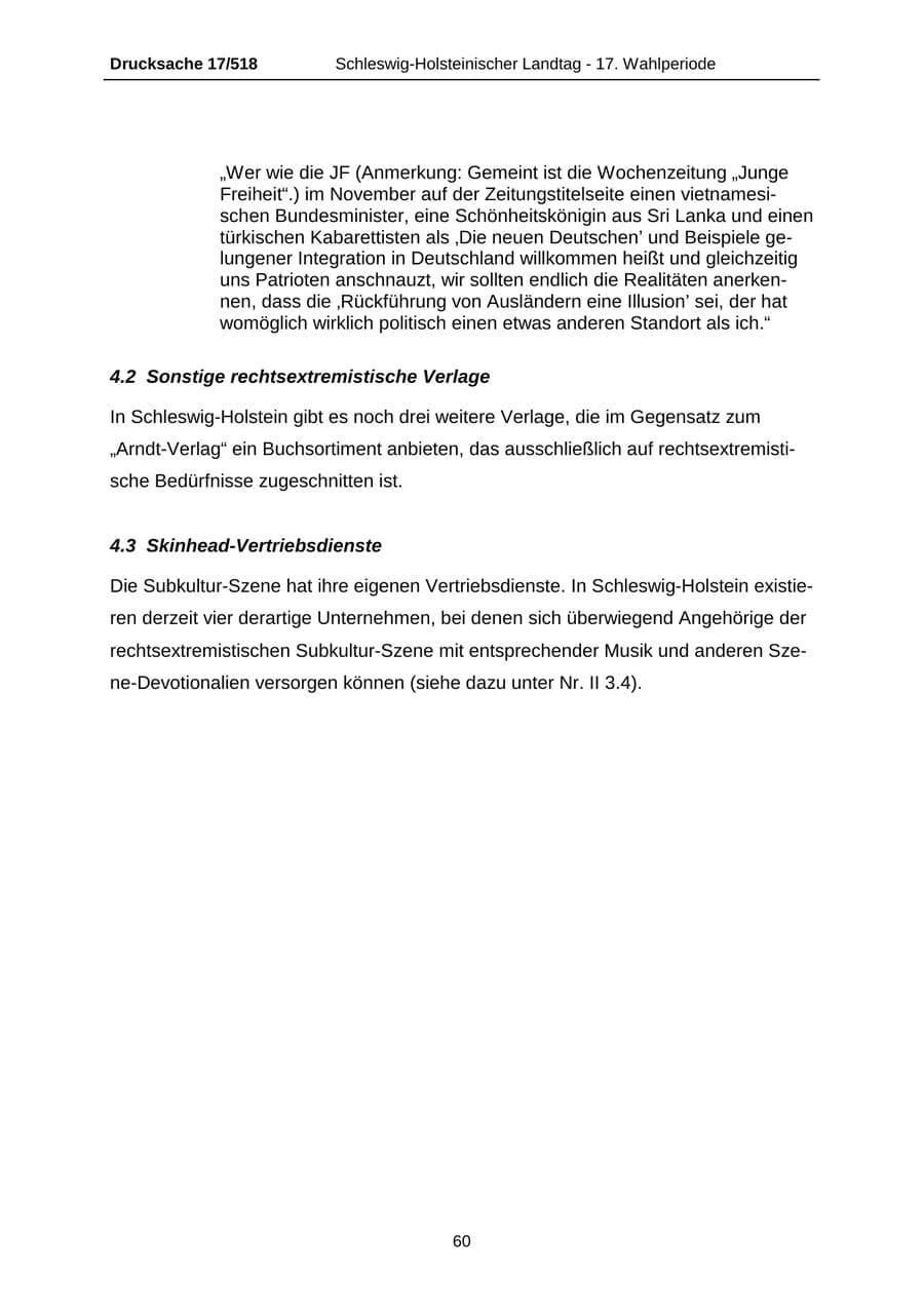 Seite 60 des Verfassungsschutzbericht 2009 Schleswig-Holstein