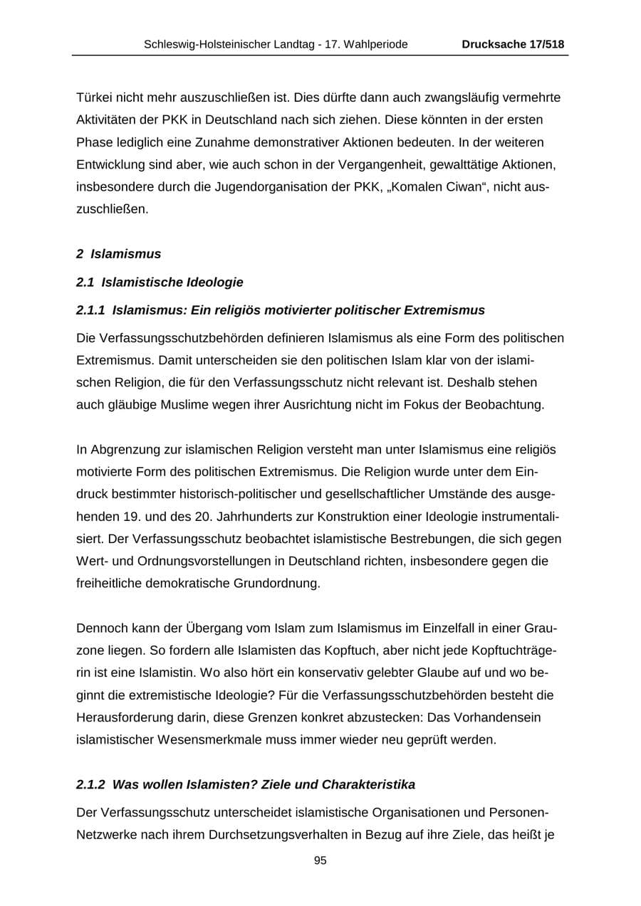Seite 95 des Verfassungsschutzbericht 2009 Schleswig-Holstein