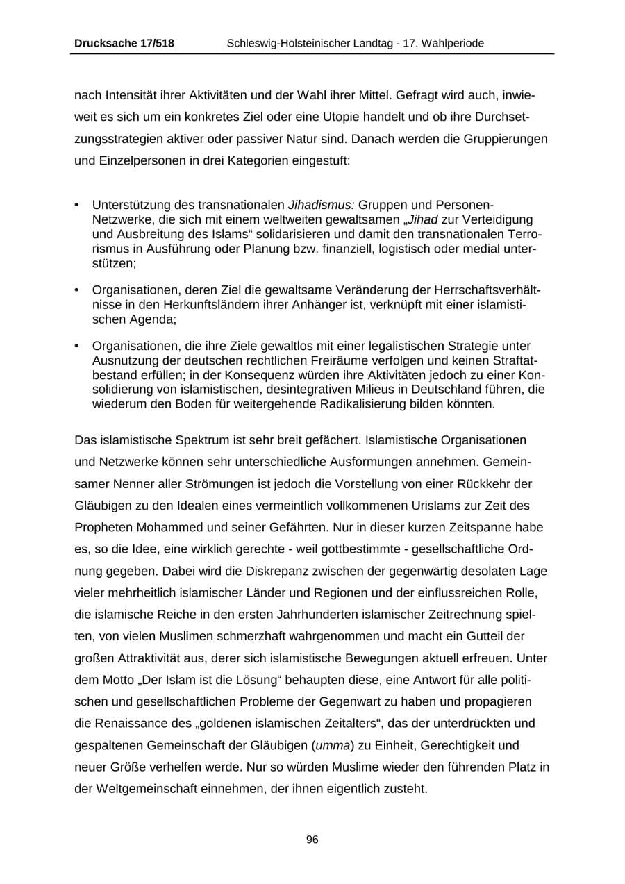 Seite 96 des Verfassungsschutzbericht 2009 Schleswig-Holstein