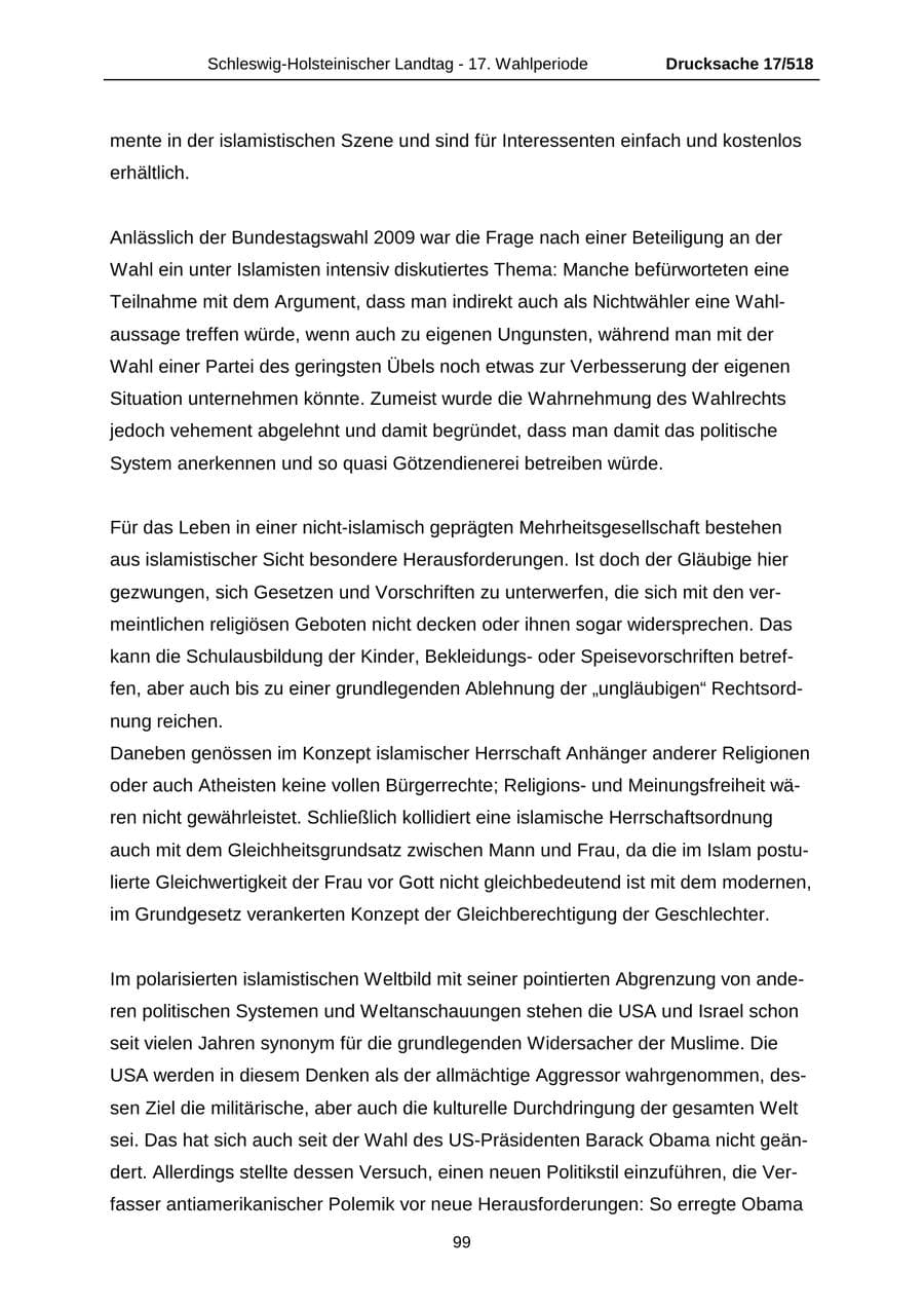 Seite 99 des Verfassungsschutzbericht 2009 Schleswig-Holstein
