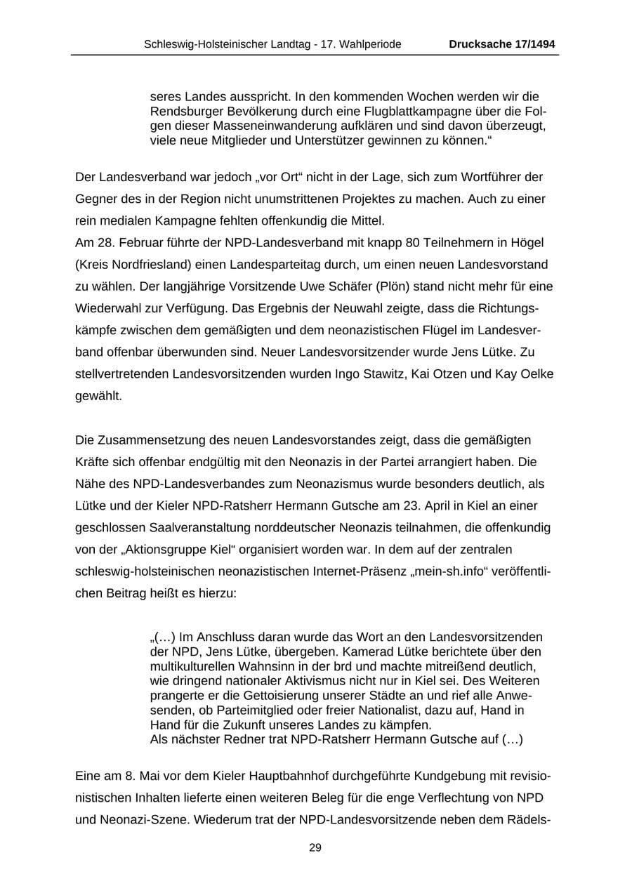 Seite 29 des Verfassungsschutzbericht 2010 Schleswig-Holstein
