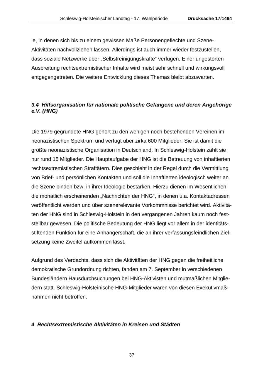 Seite 37 des Verfassungsschutzbericht 2010 Schleswig-Holstein