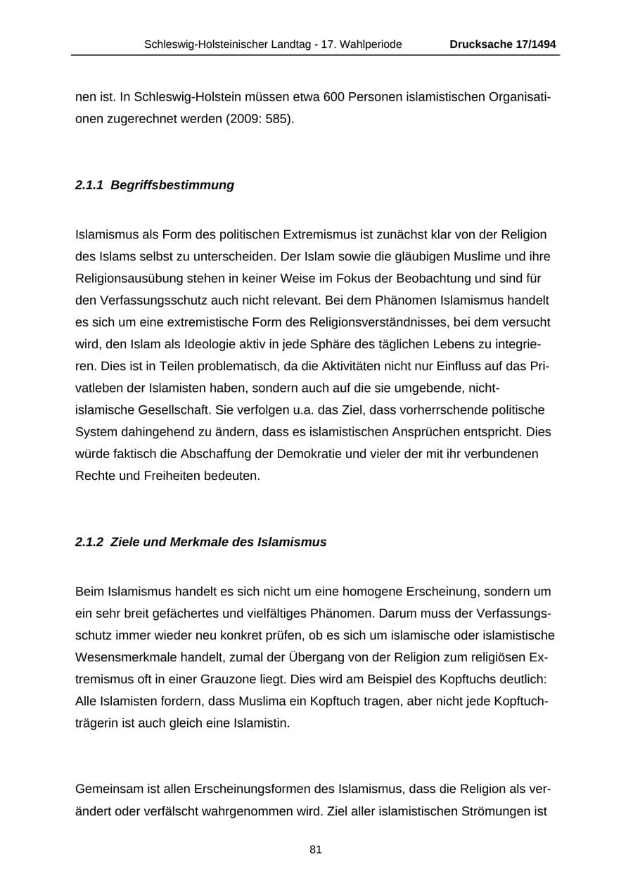 Seite 81 des Verfassungsschutzbericht 2010 Schleswig-Holstein