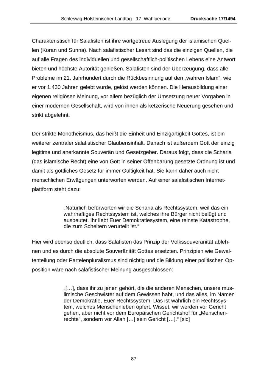 Seite 87 des Verfassungsschutzbericht 2010 Schleswig-Holstein
