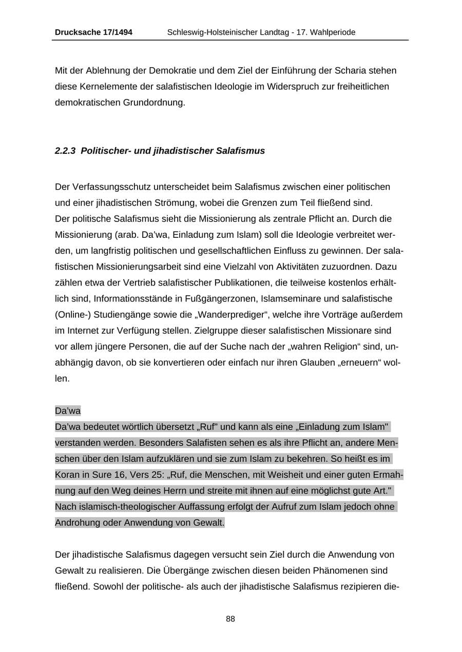 Seite 88 des Verfassungsschutzbericht 2010 Schleswig-Holstein
