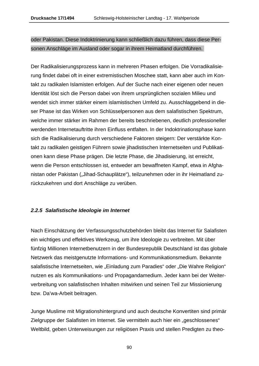 Seite 90 des Verfassungsschutzbericht 2010 Schleswig-Holstein