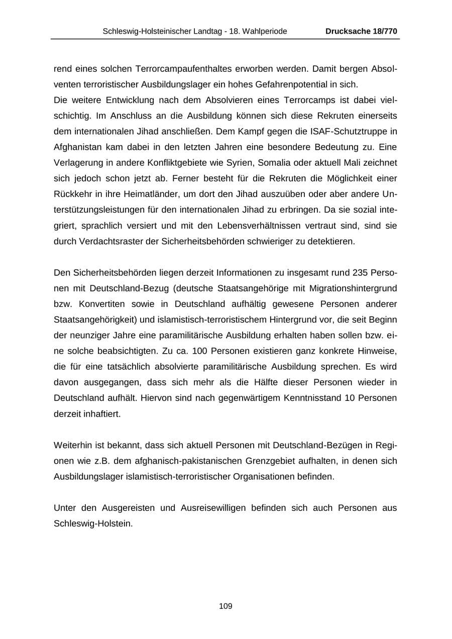 Seite 109 des Verfassungsschutzbericht 2012 Schleswig-Holstein