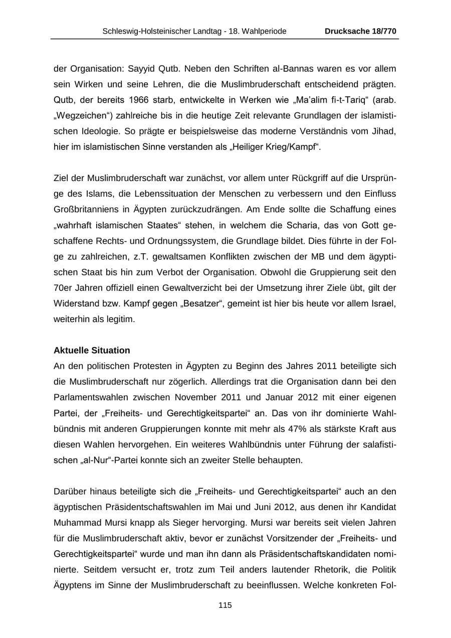 Seite 115 des Verfassungsschutzbericht 2012 Schleswig-Holstein