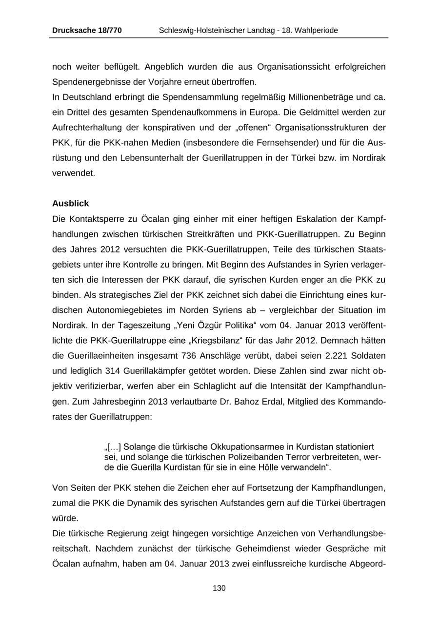 Seite 130 des Verfassungsschutzbericht 2012 Schleswig-Holstein