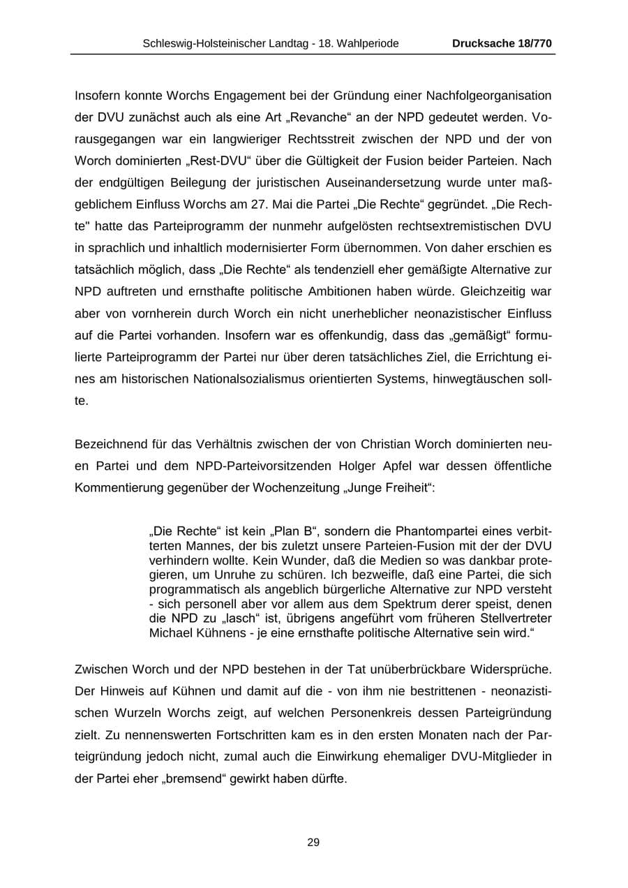 Seite 29 des Verfassungsschutzbericht 2012 Schleswig-Holstein